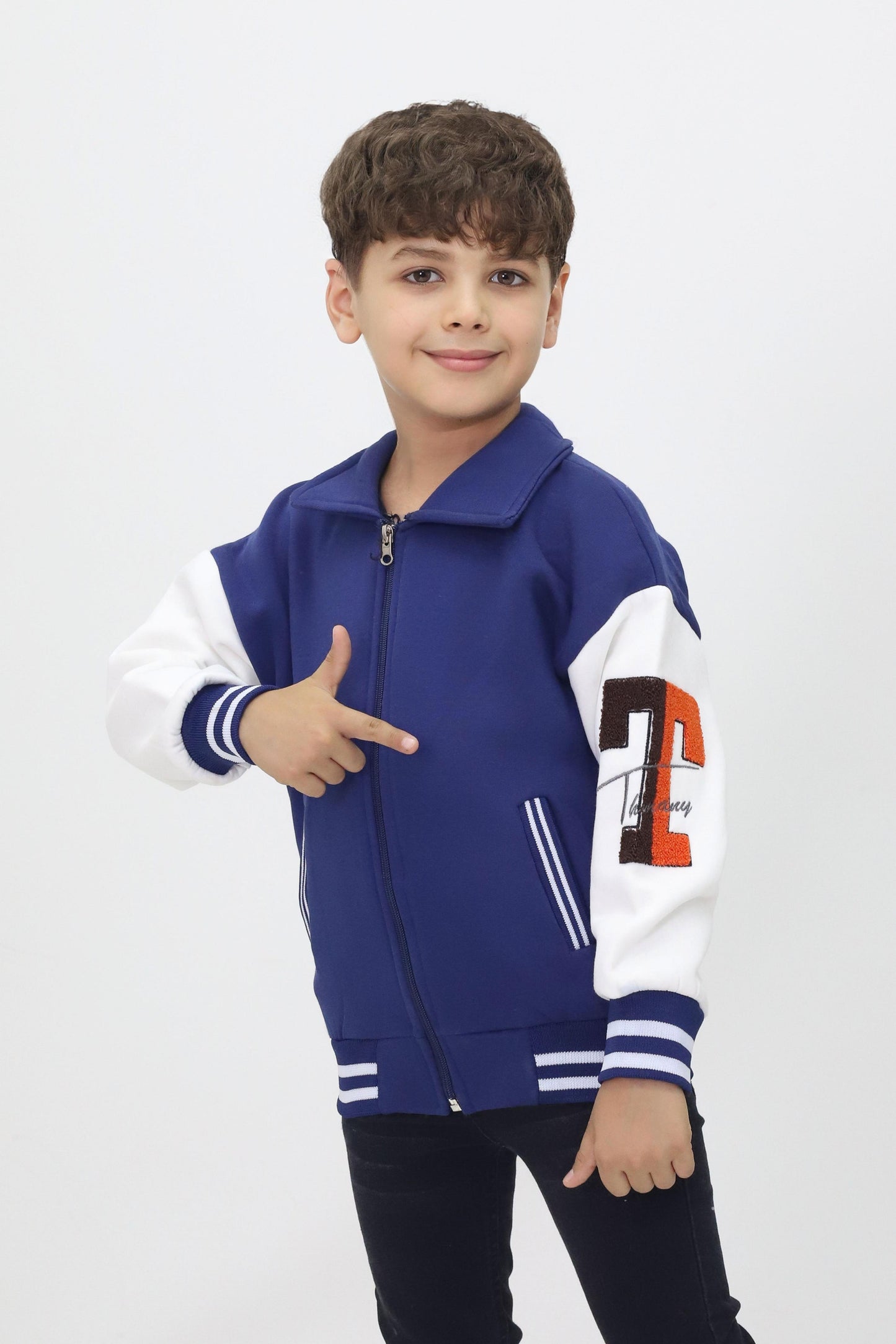 Unisex Çocuk Düz Kolej Ceket