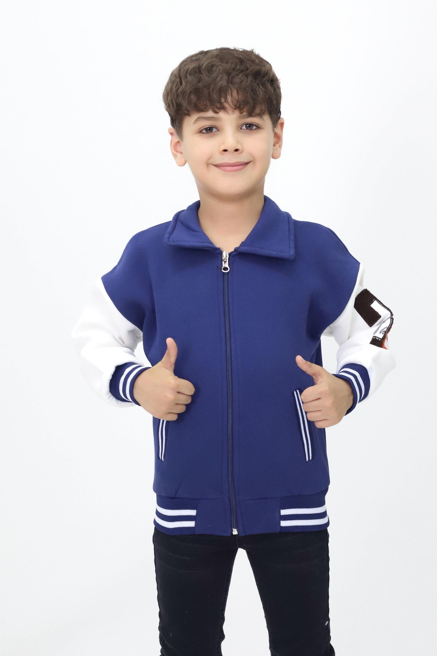 Unisex Çocuk Düz Kolej Ceket