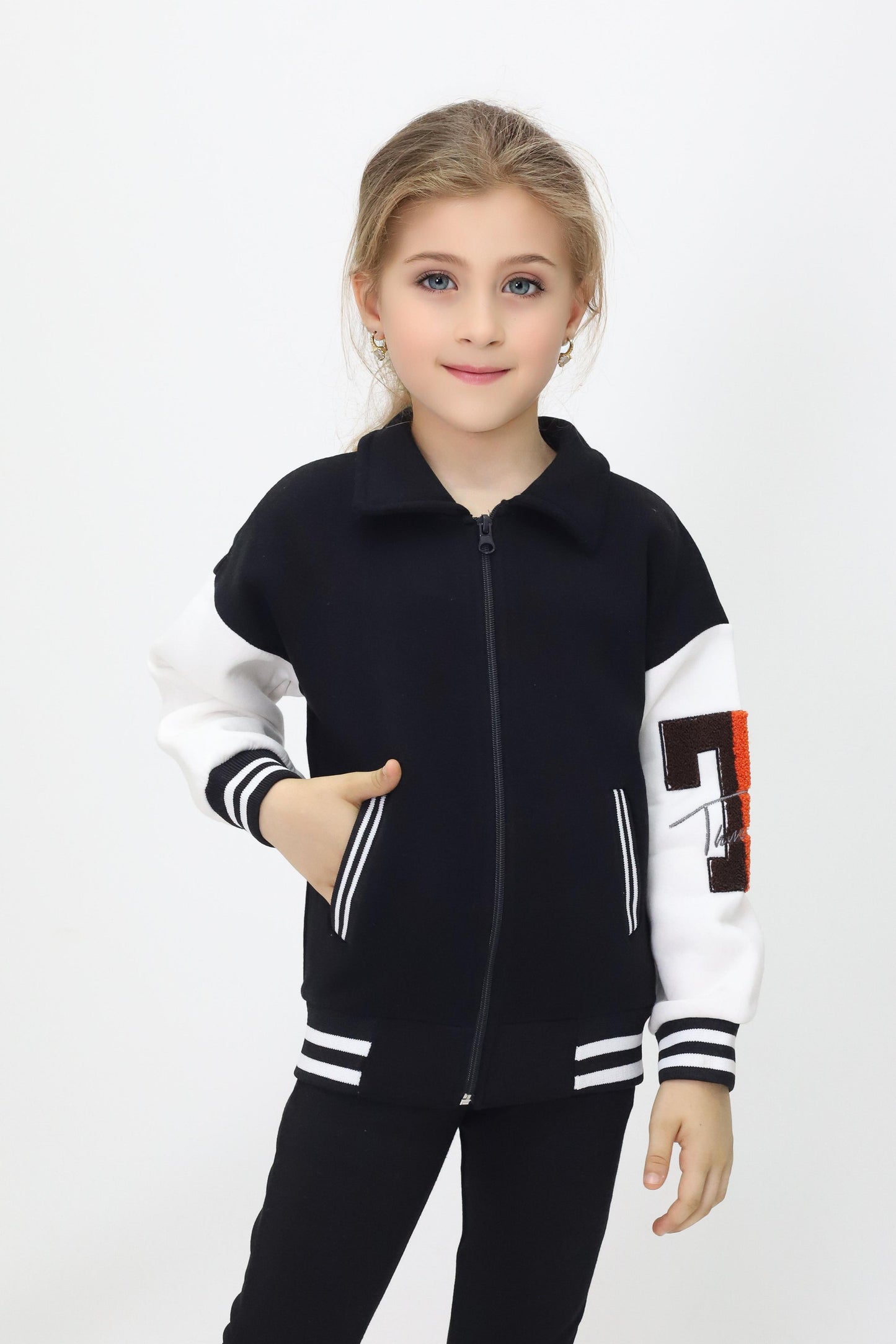 Unisex Çocuk Düz Kolej Ceket