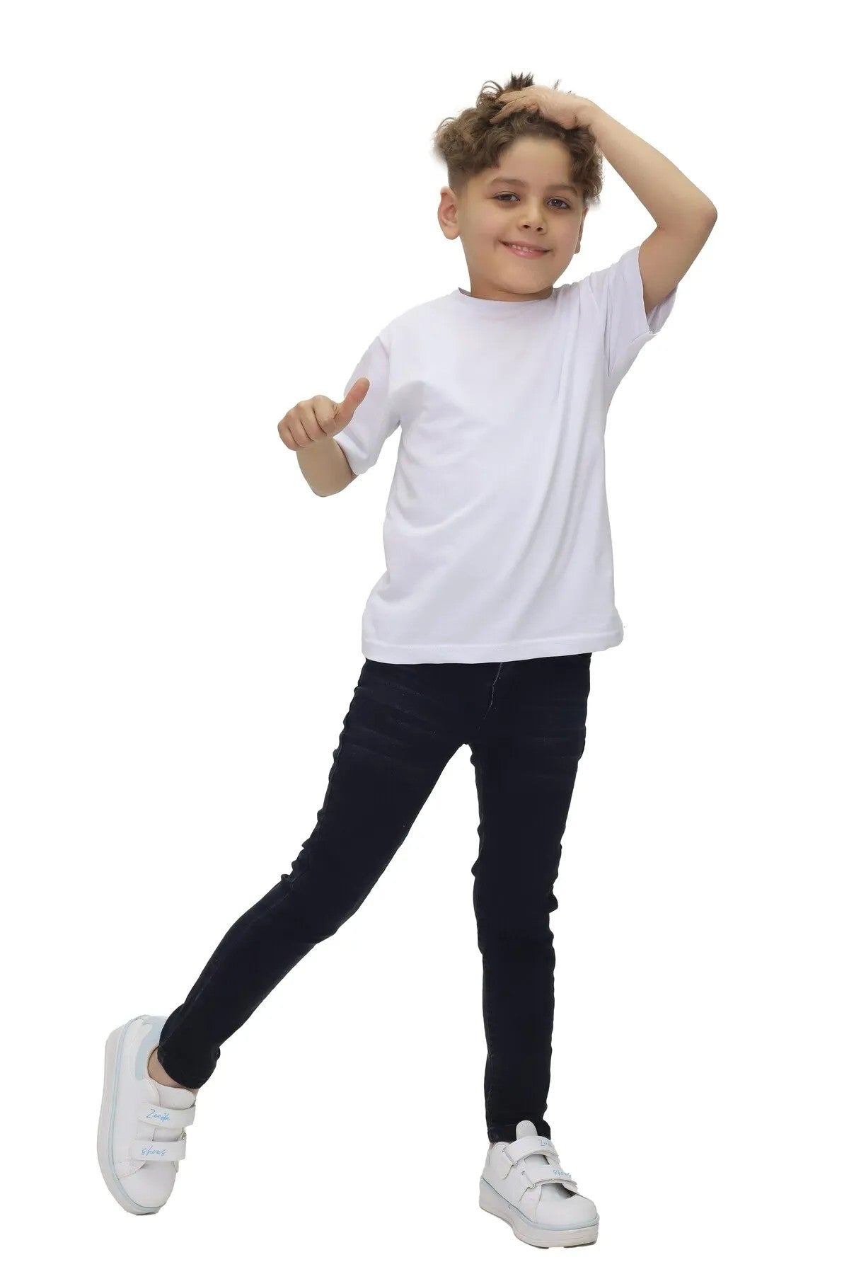 Erkek Çocuk Düz Kot Pantolon - Ayarlanabilir Bel, Dar Paça, Denim
