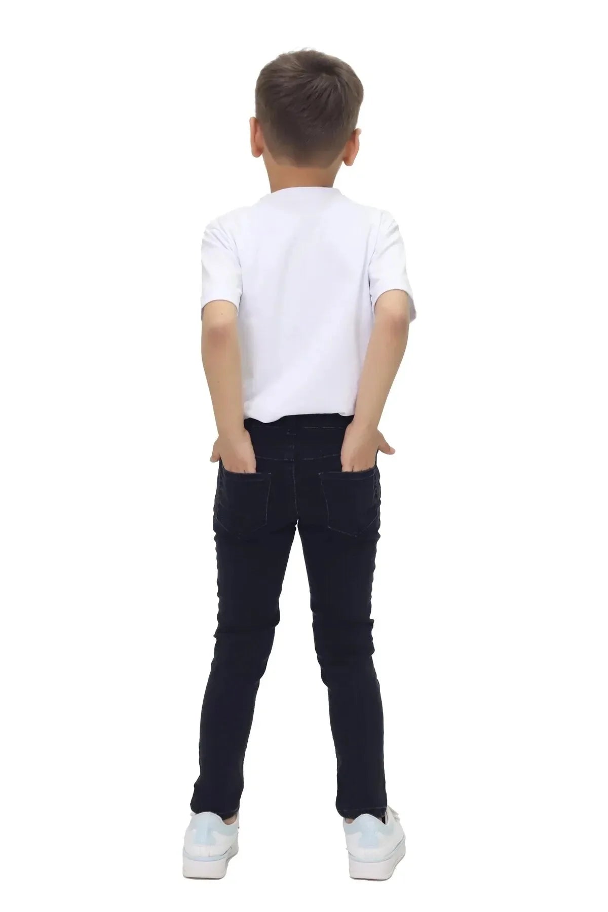 Erkek Çocuk Düz Kot Pantolon Siyah - The Velavois