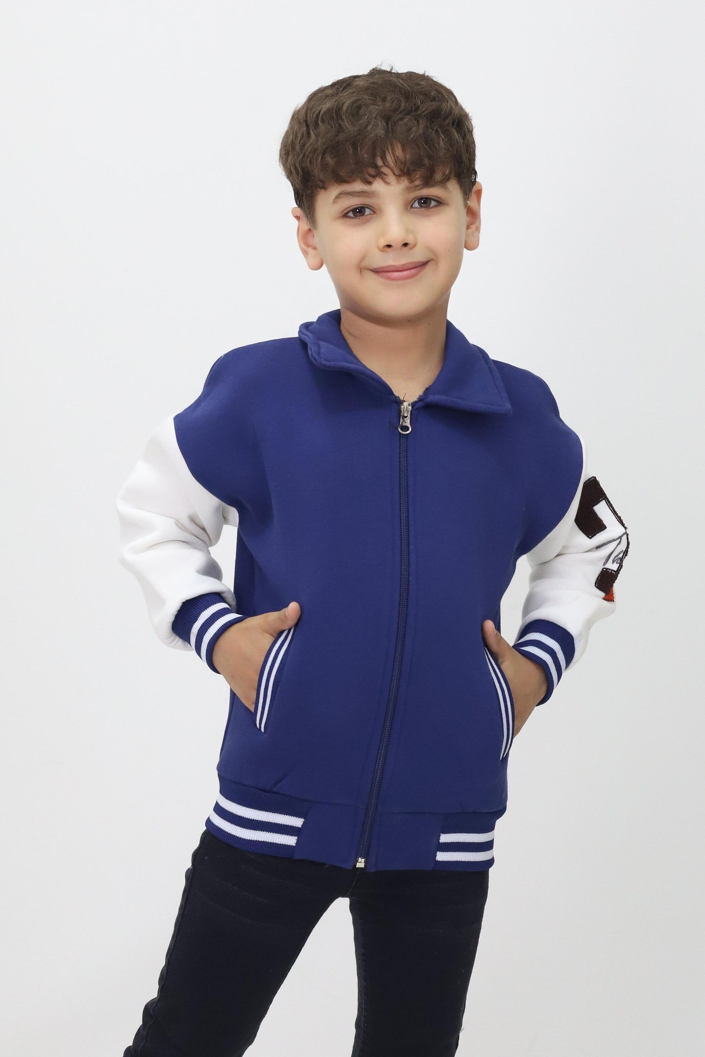 Unisex Çocuk Düz Kolej Ceket