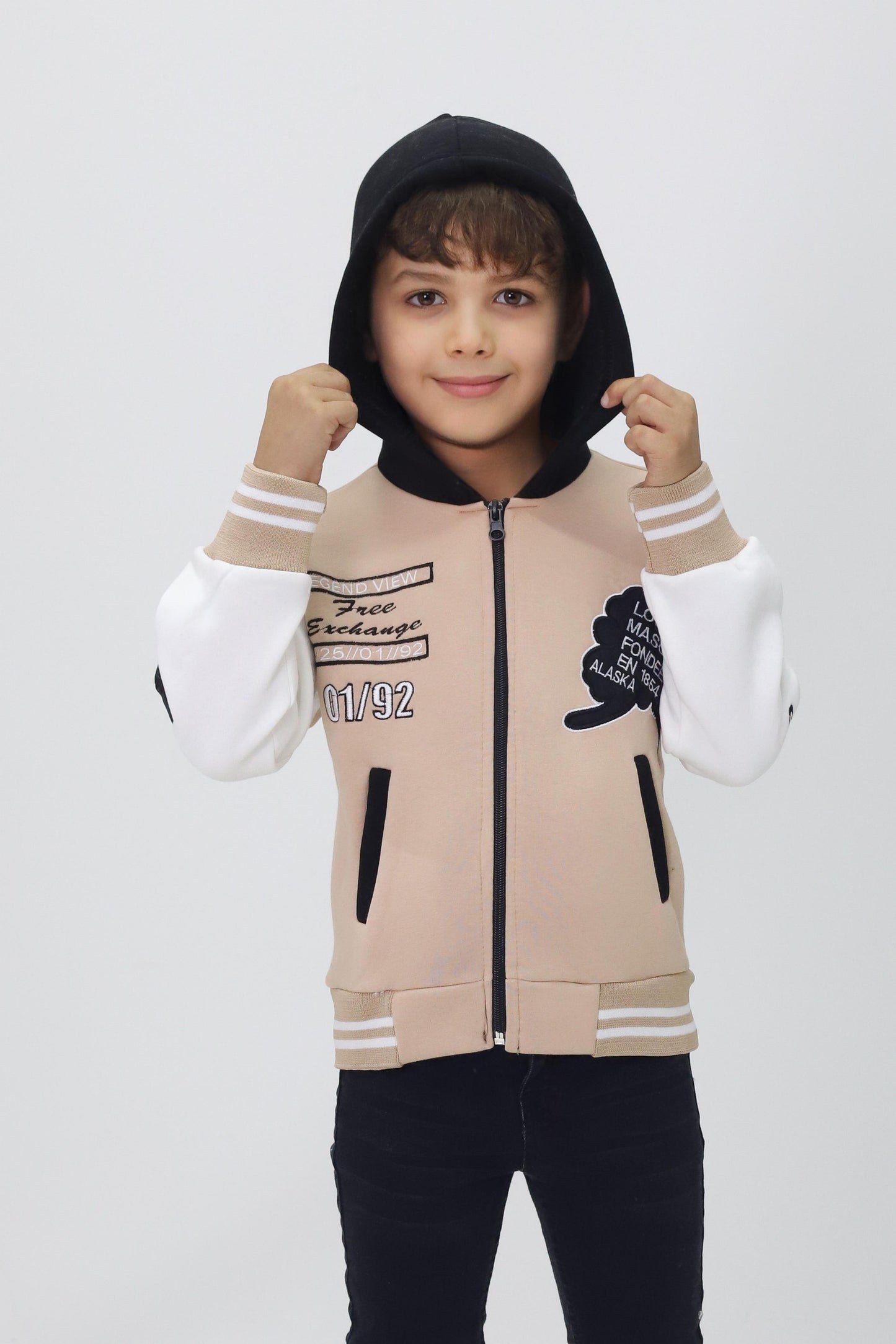 Unisex Çocuk Kapüşonlu Kolej Ceket