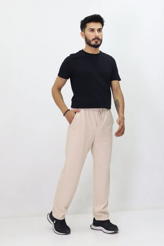 Erkek Keten Pantolon Bej – The Velavois