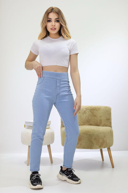 Kadın Kot Tayt Buz Mavi - The Velavois