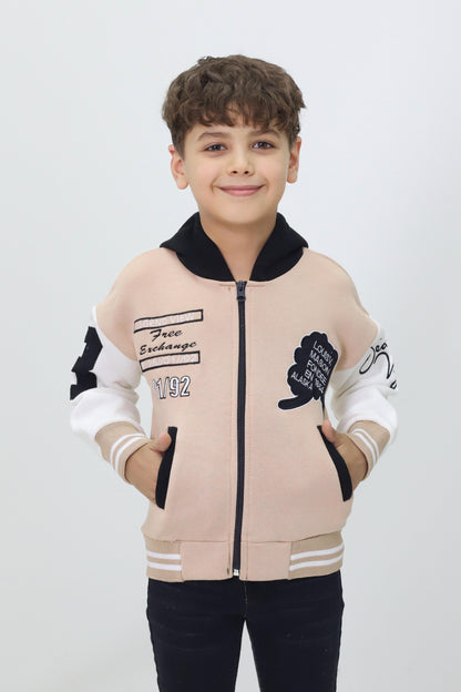 Unisex Çocuk Kapüşonlu Kolej Ceket