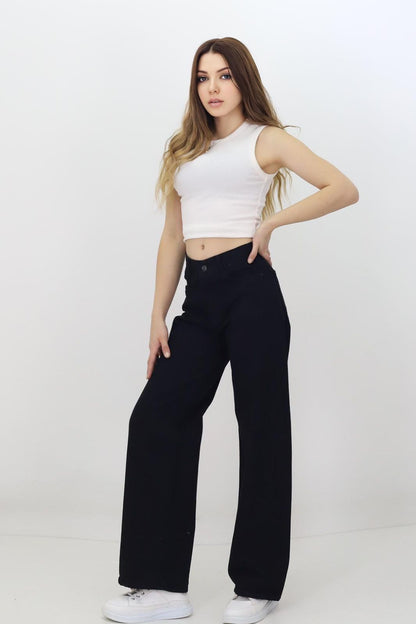 Kadın Baggy Model Kot Pantolon Siyah - The Velavois