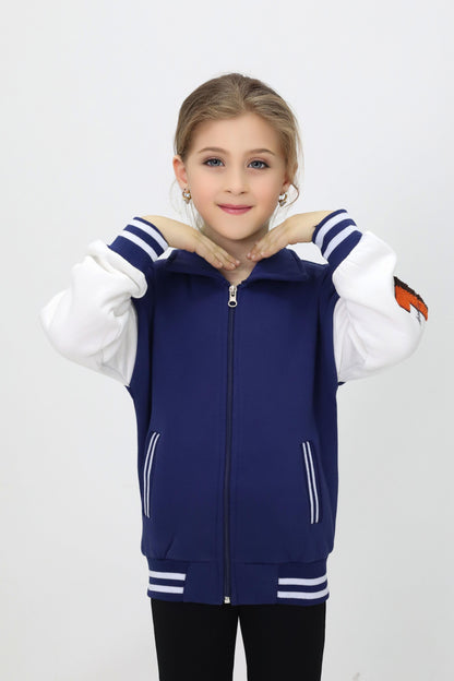 Unisex Çocuk Düz Kolej Ceket
