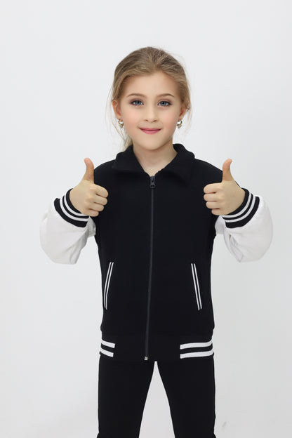 Unisex Çocuk Düz Kolej Ceket