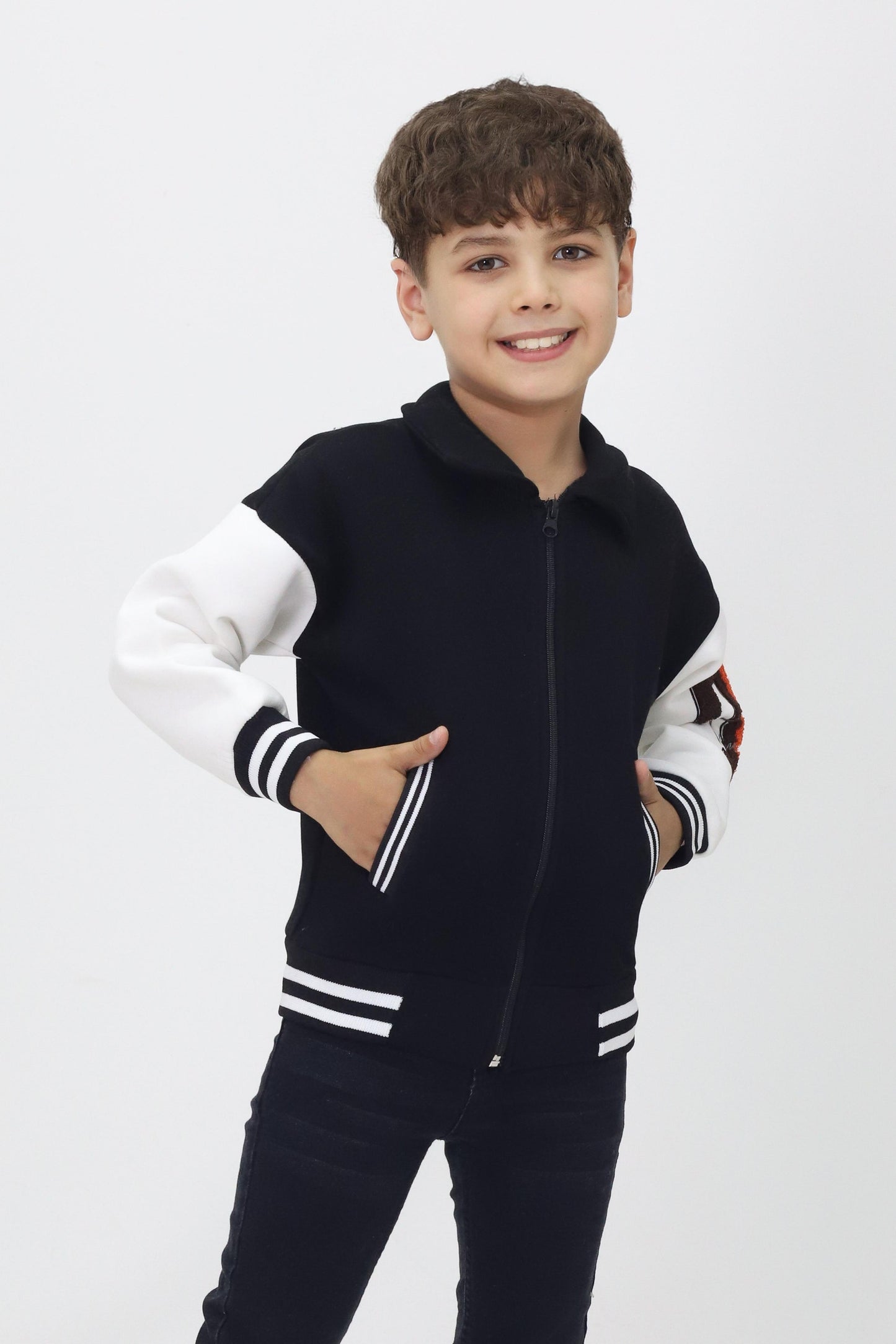 Unisex Çocuk Düz Kolej Ceket