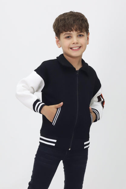 Unisex Çocuk Düz Kolej Ceket