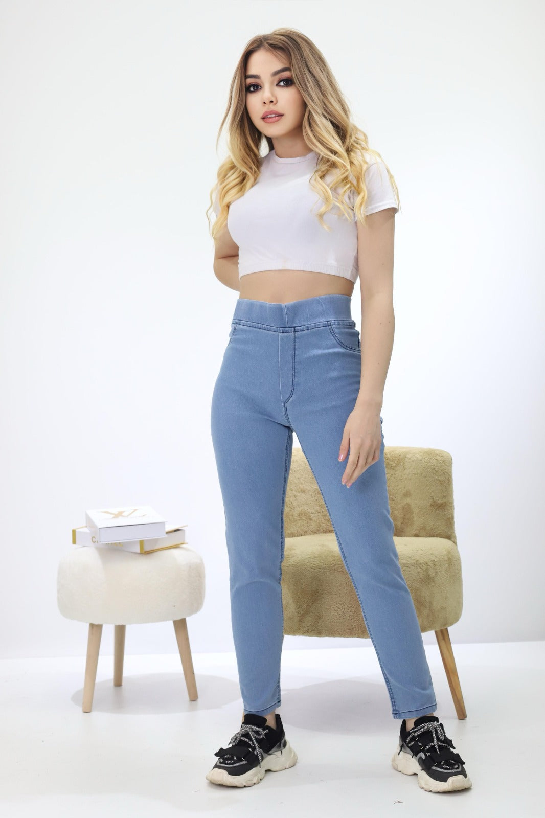 Kadın Kot Tayt Mavi - The Velavois
