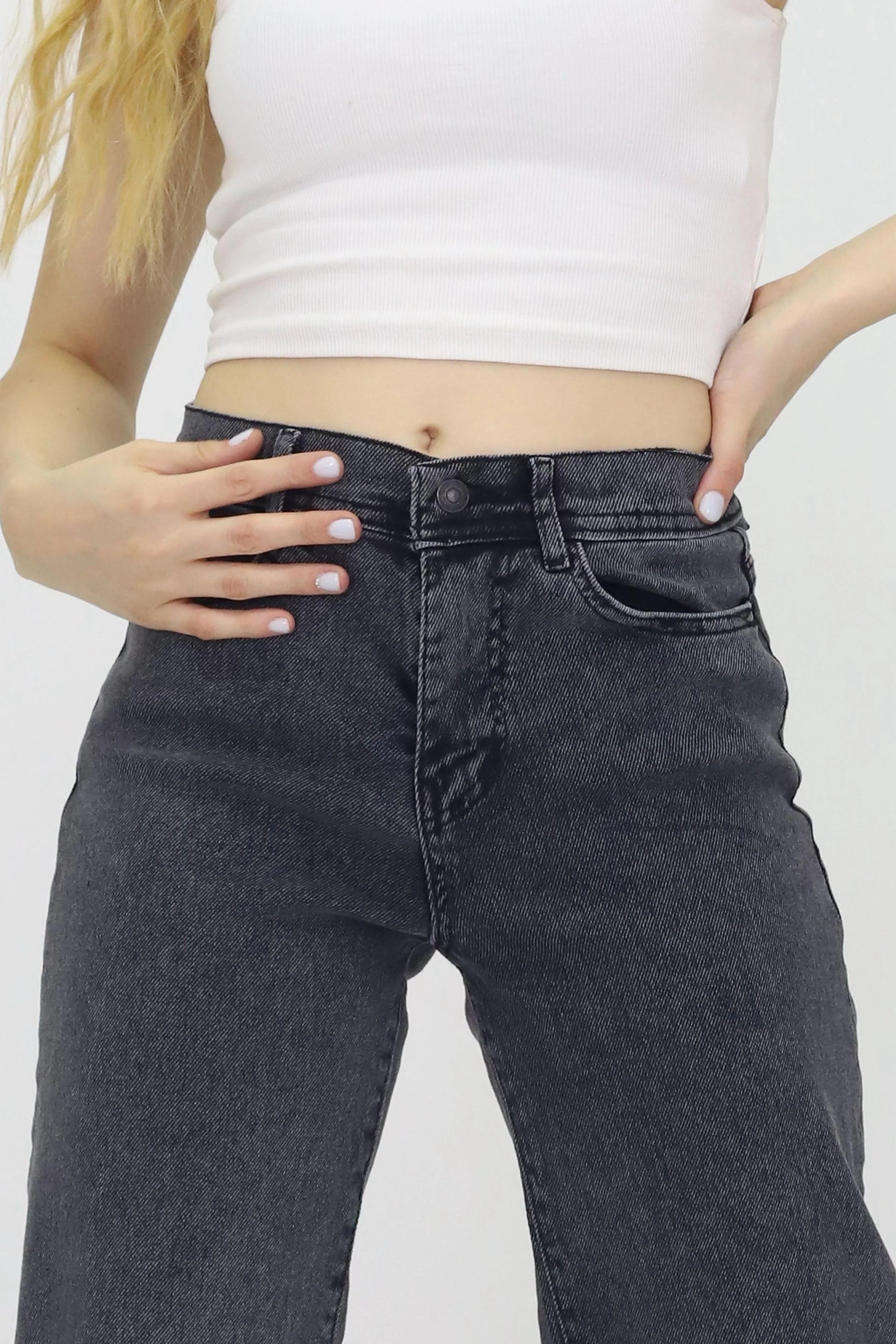 Kadın Palazzo Kot Pantolon Gri - The Velavois